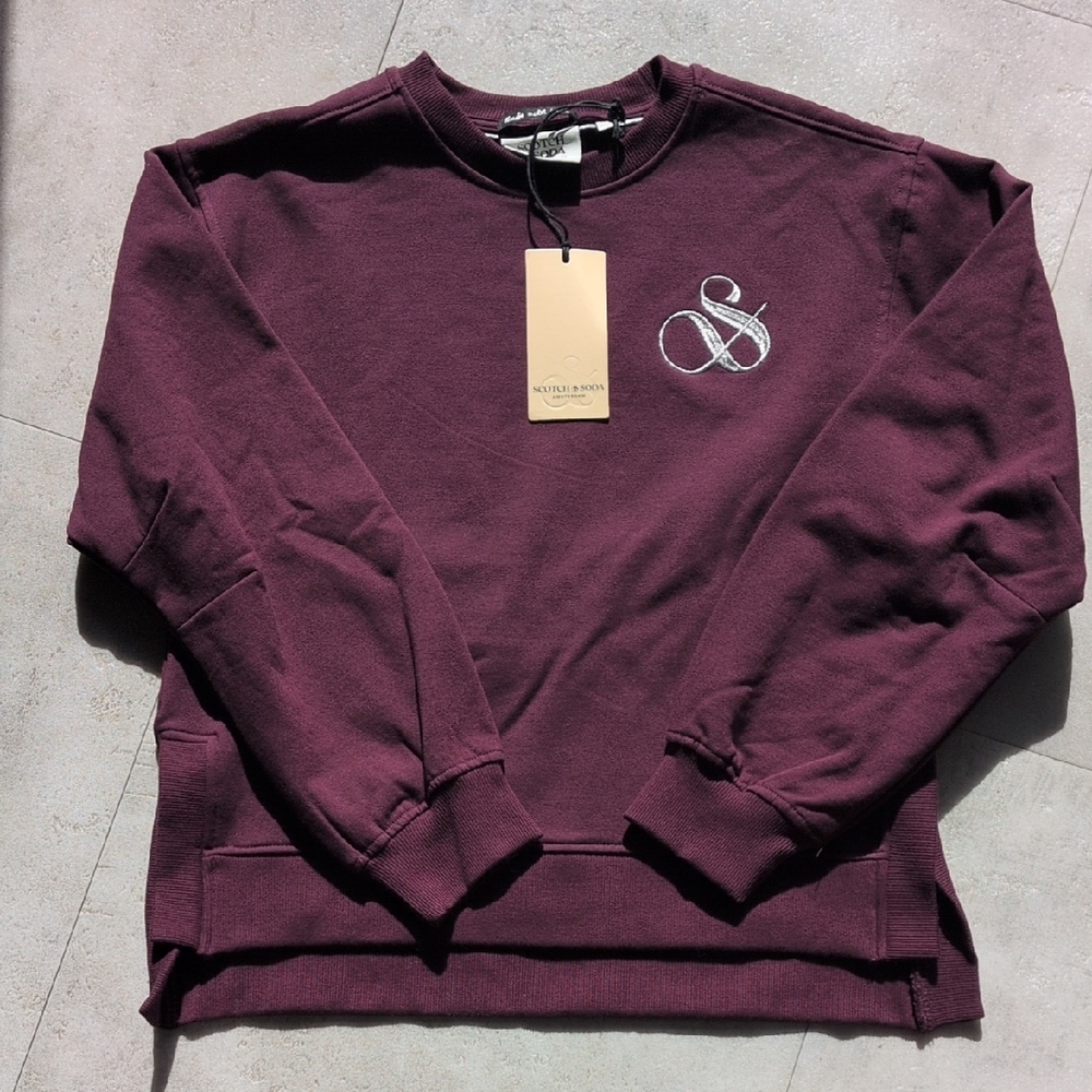 Womens Deep Burgundy Crewneck Sweater